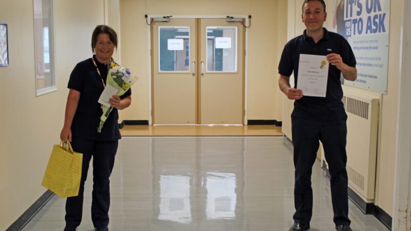 Elaine Morrison with colleague Bob Warnock