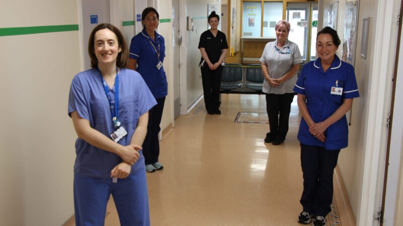 Diabetic foot team in corridor