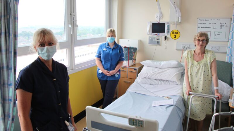 Sue Race with staff from the Trust promoting the new campaign