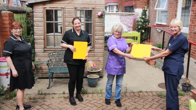 Care home champions with members of the infection, prevention and control team.