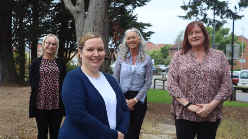 Tina Weatherill, Julie Bardsley, Ruth Boston and Natalie Brooks from the tobacco dependency team.