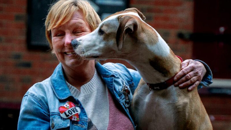 Barbara and her dog Degsy.