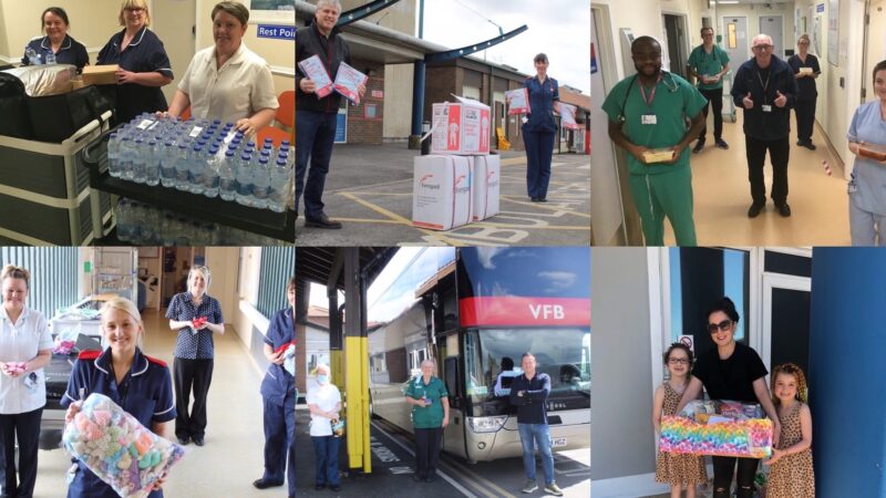 A collage of people who have donated to North Tees and Hartlepool Together.
