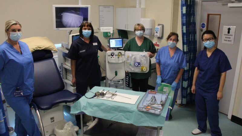 The gynaecology team in a clinic room.