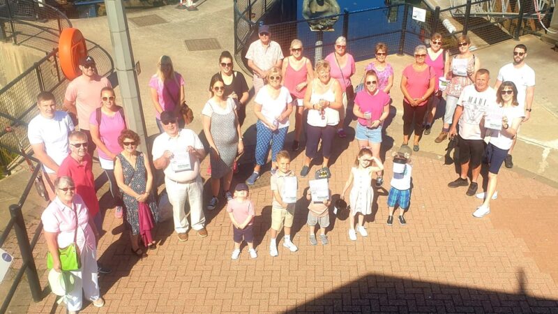 The group of walkers at Hartlepool Marina.