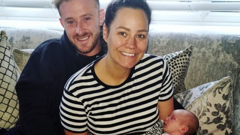 Lyndsey Lee and her partner. Lyndsey holds baby Ayda.