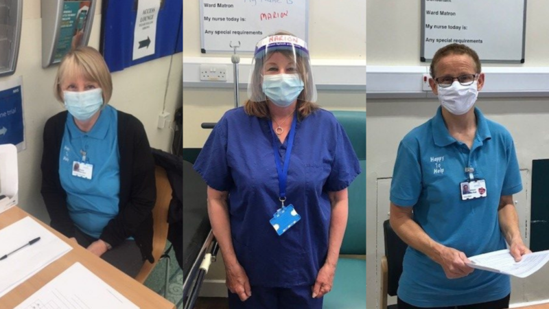 A collage of volunteers.