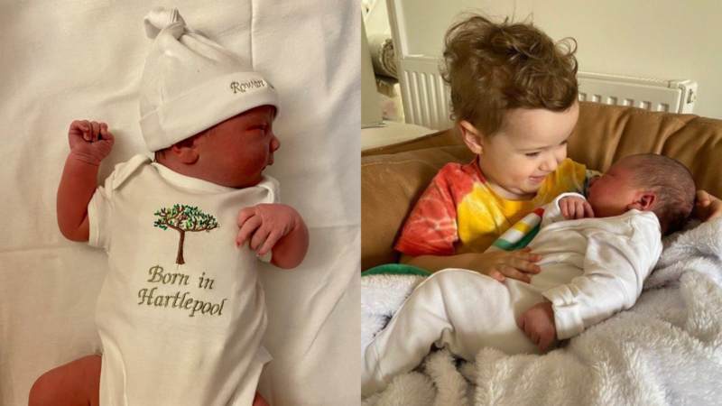 Collage of both babies.