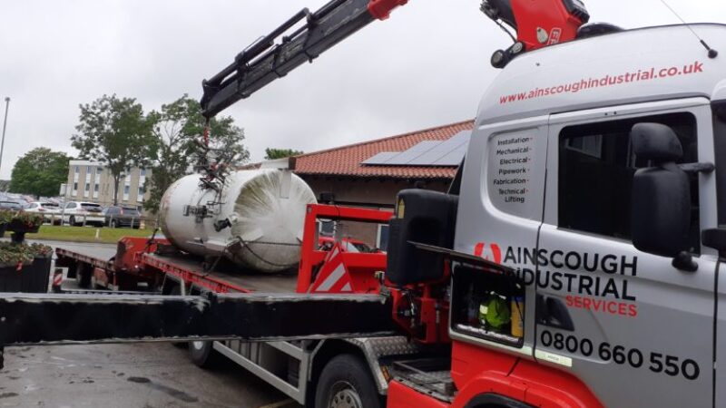 Oxygen cylinder on wagon