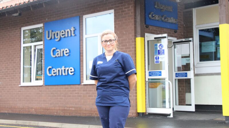 Jenny Goodman stands outside the urgent care centre.